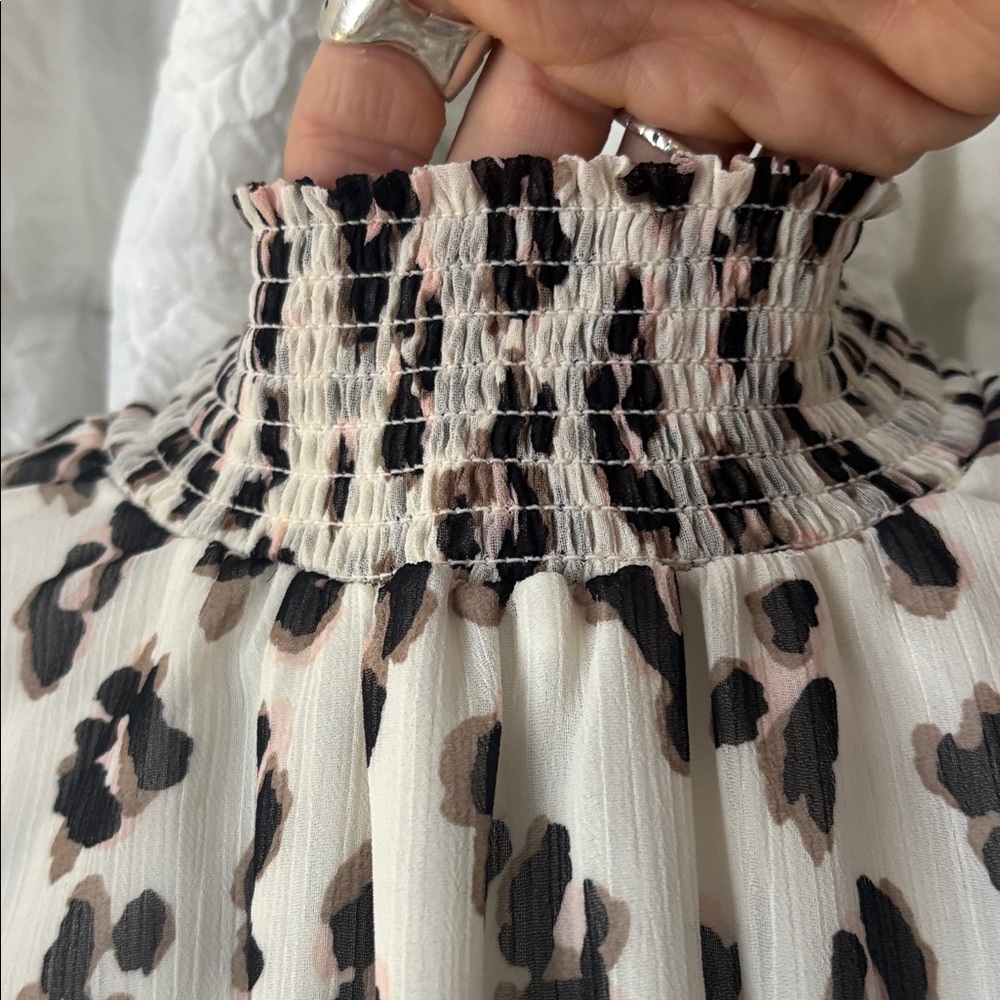 Express Leopard Print Ruffle Mini Dress - Picture 7 of 8
